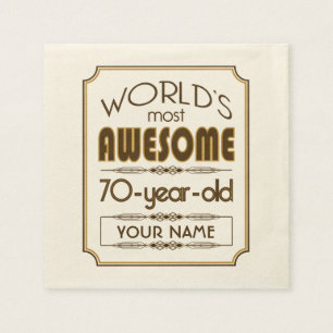 Servilleta De Papel 70.o mundo de la celebración del cumpleaños del