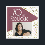 Servilleta De Papel 70 y Fabulous Gold Purpurina Photo 70th Birthday<br><div class="desc">70 y Fabulous Gold Purpurina Photo 70th Birthday Napkins. Diseño moderno con tipografía de moda y falsos puntos purpurinas de oro. Haz tus propias toallas de papel de cumpleaños 70 para ella.</div>