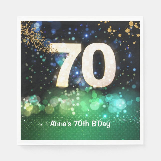 Servilleta De Papel 70th Birthday Party  (Anverso)