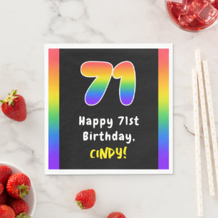 Servilleta De Papel 71° cumpleaños: Espectro arcoiris # 71, nombre per