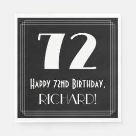 Servilleta De Papel 72º cumpleaños ~ Art Deco Inspirado Aspecto "72", 
