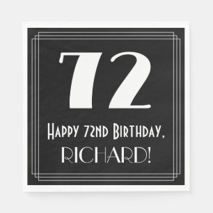 Servilleta De Papel 72º cumpleaños ~ Art Deco Inspirado Aspecto "72",