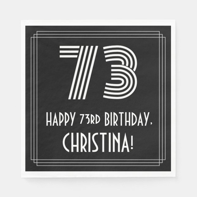 Servilleta De Papel 73 Aniversario: Aspecto inspirado en el Art Deco " (Anverso)