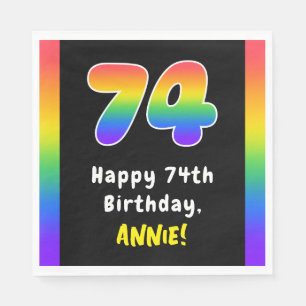 Servilleta De Papel 74º cumpleaños: Espectro arcoiris # 74, nombre per