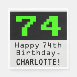 Servilleta De Papel 74º cumpleaños - Nerdy / Geeky Style "74" y nombre