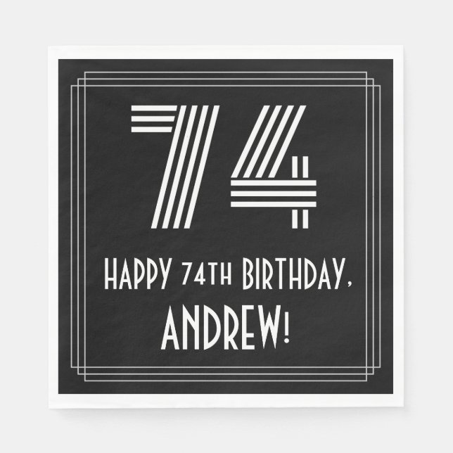 Servilleta De Papel 74 Aniversario: Aspecto inspirado en el Art Deco " (Anverso)