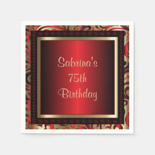 Servilleta De Papel 75.ª fiesta de cumpleaños   DIY Textos