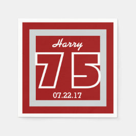 Servilleta De Papel 75.º cumpleaños Marco geométrico moderno cuadrado