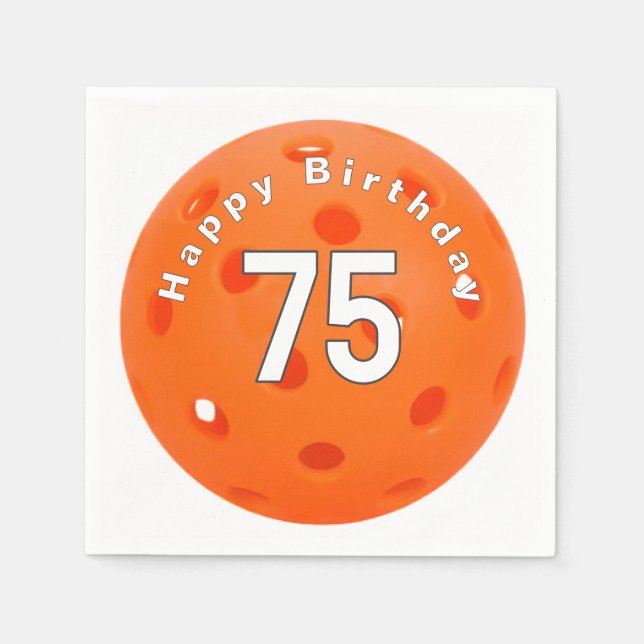 Servilleta De Papel 75.º Naranja de cumpleaños (Anverso)