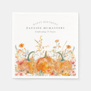Servilleta De Papel 75.º Personalizado de Flor Silvestre de la Calabaz