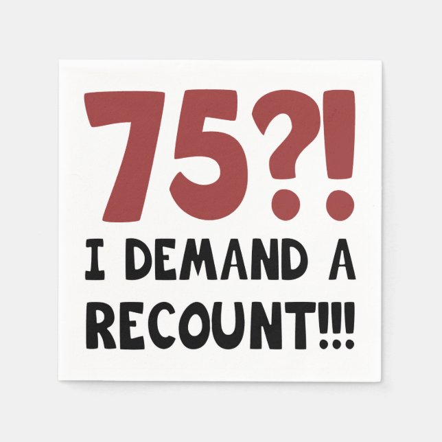 Servilleta De Papel 75.º regalo de la bolsa de cumpleaños (Anverso)