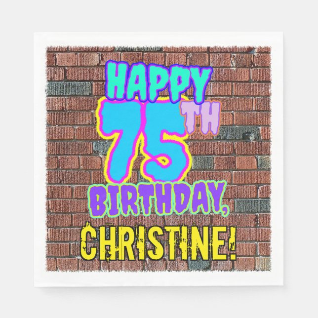 Servilleta De Papel 75 Aniversario ~ Diversión, graffiti urbano inspir (Anverso)