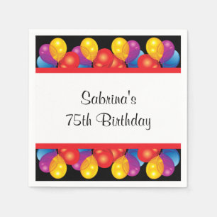 Servilleta De Papel 75.o Texto de la fiesta de cumpleaños el DIY