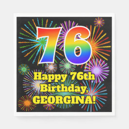 Servilleta De Papel 76º cumpleaños: Patrón de fuegos artificiales dive