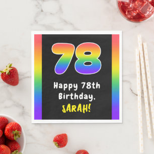 Servilleta De Papel 78º cumpleaños: Espectro arcoiris # 78, nombre per
