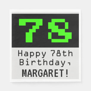 Servilleta De Papel 78º cumpleaños - Nerdy / Geeky Style "78" y nombre