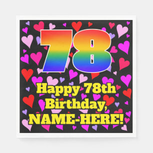 Servilleta De Papel 78.º cumpleaños: Patrón de corazón amoroso, ar