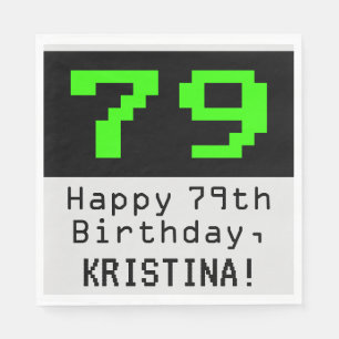Servilleta De Papel 79º cumpleaños - Nerdy / Geeky Style "79" y nombre
