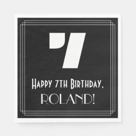 Servilleta De Papel 7.º Cumpleaños: Aspecto inspirado en el Art Decó "