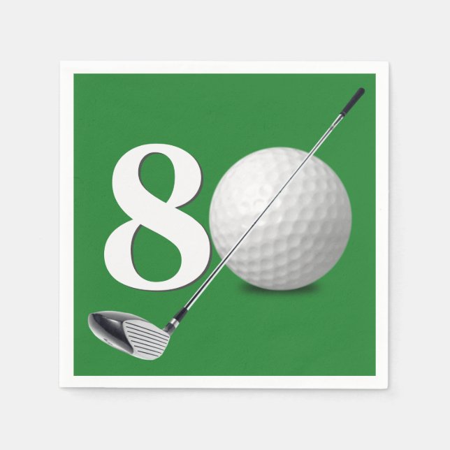 Servilleta De Papel 80.ª Bola De Golf Y Club (Anverso)