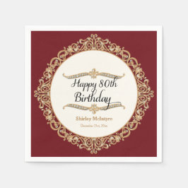 Servilleta De Papel 80.ª feliz celebración del Fiesta de cumpleaños