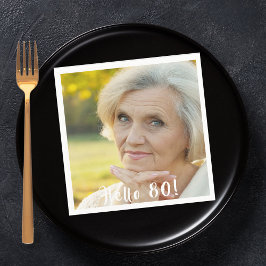 Servilleta De Papel 80.ª fiesta de cumpleaños foto hola 80 mujeres
