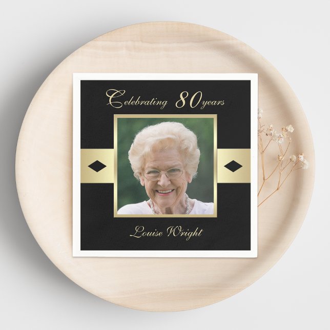 Servilleta De Papel 80.ª foto de la fiesta de cumpleaños en papel negr (Subido por el creador)