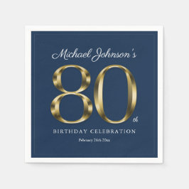 Servilleta De Papel 80.º 80º clásico de oro sólido de la marina azul