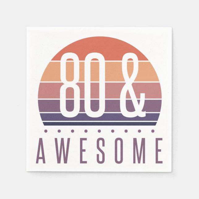 Servilleta De Papel 80.º Atardecer Retro (Anverso)