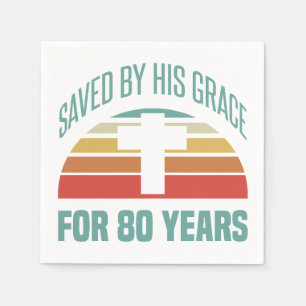 Servilleta De Papel 80.º Regalo De Cumpleaños Para Los Cristianos
