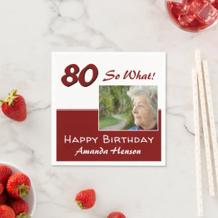 Servilleta De Papel 80 Así que qué gracioso rojo 80 foto de cumpleaños