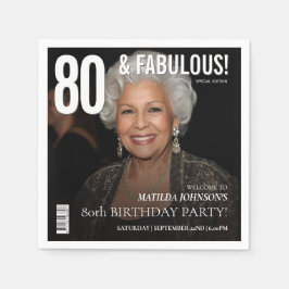 Servilleta De Papel 80 Fabulous Magazine Cover 80th Birthday 