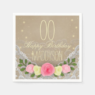 Servilleta De Papel 80.o 85o 90.o 91.o 92.o 97.o 98.o 99.o cumpleaños