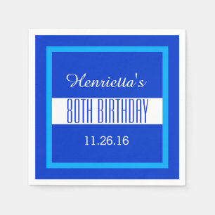 Servilleta De Papel 80.o Personalizado V01G del marco del azul real