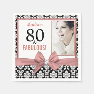 Servilleta De Papel 80 y Fabulous Rosa damasco de arco dorado 80 cumpl