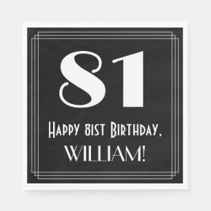 Servilleta De Papel 81 cumpleaños ~ Art Deco Inspirado Aspecto "81", n