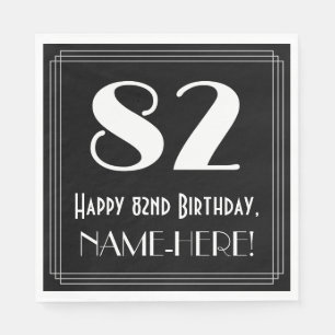 Servilleta De Papel 82º cumpleaños ~ Art Deco Inspirado Aspecto "82",