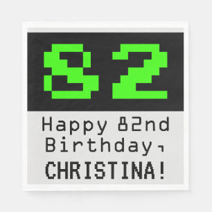Servilleta De Papel 82º cumpleaños - Nerdy / Geeky Style "82" y nombre