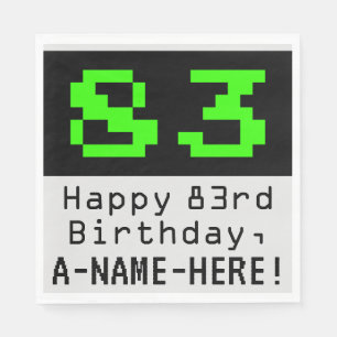 Servilleta De Papel 83 Aniversario - Nerdy / Geeky Style "83" y nombre