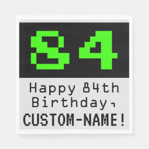 Servilleta De Papel 84º cumpleaños - Nerdy / Geeky Style "84" y nombre
