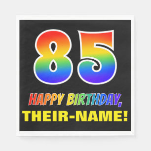 Servilleta De Papel 85º cumpleaños: audaz, divertido, simple, arcoiris