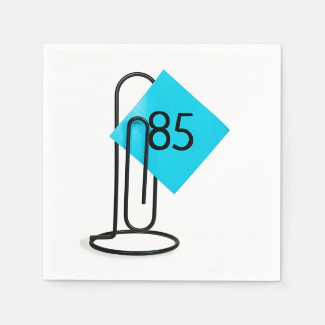 Servilleta De Papel 85.ª Nota recordatoria de cumpleaños en un clip de (Anverso)