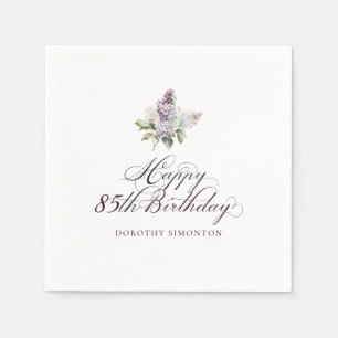 Servilleta De Papel 85.º cumpleaños Cocktail de flor morada de la prim