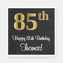 Servilleta De Papel 85 Aniversario ~ Elegante Lujoso Faux Gold Look #