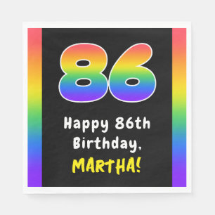 Servilleta De Papel 86º cumpleaños: Espectro arcoiris # 86, nombre per