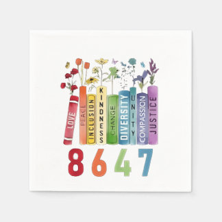 Servilleta De Papel 8647 Sutil Anti Trump Anti MAGA 86 47 Floral LGBT