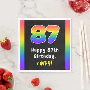 Servilleta De Papel 87º cumpleaños: Espectro arcoiris # 87, nombre per