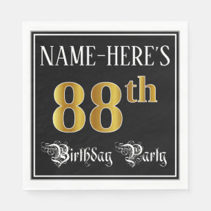 Servilleta De Papel 88ª Fiesta de Cumpleaños — Guión Fancy, Lujo Faux