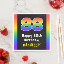 Servilleta De Papel 88º cumpleaños: Espectro arcoiris # 88, nombre per