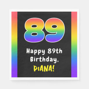 Servilleta De Papel 89º cumpleaños: Espectro arcoiris # 89, nombre per
